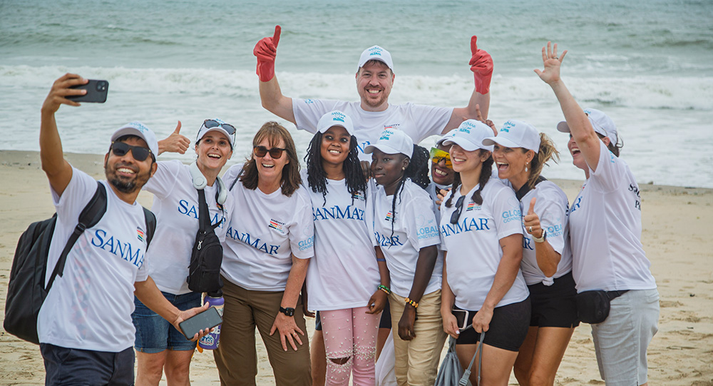 Having fun on the beach